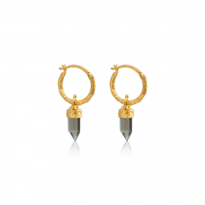 Røgkvarts guld øreringe fra Ananda Soul - smykker med mening