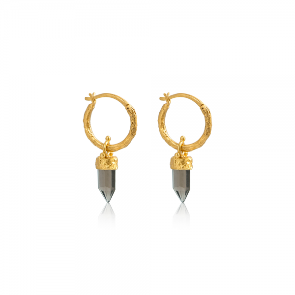 Røgkvarts guld øreringe fra Ananda Soul - smykker med mening