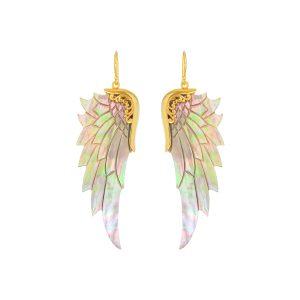 Angel wing earrings - Abalone shell and gold - Lalimalu byTrampenau