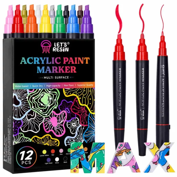 Let's Resin 12 kleuren acrylverf markers