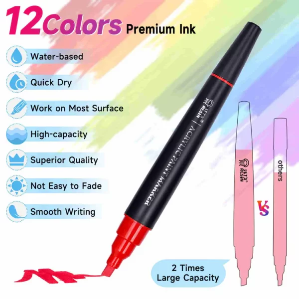 Let's Resin 12 kleuren acrylverf markers