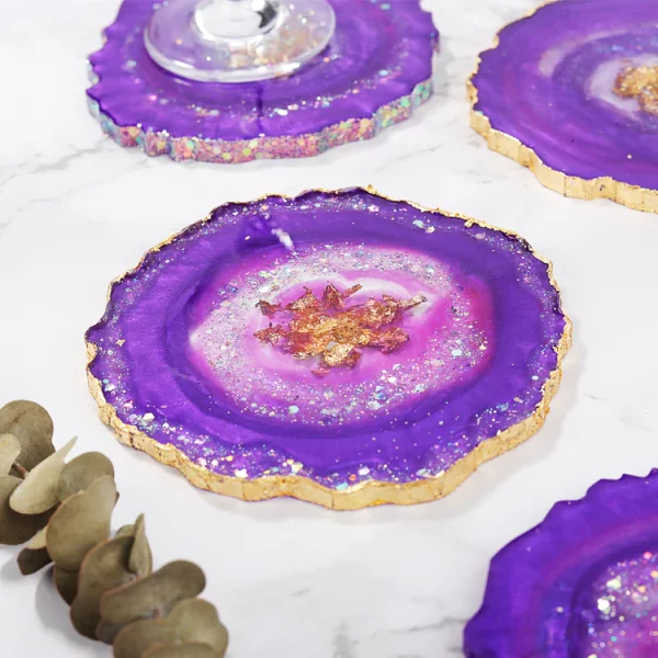 Let's Resin geode onderzetters