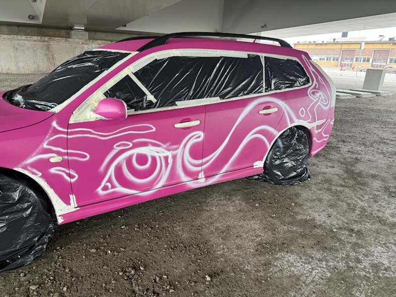 Cabelone Bil Graffiti Streetart Motiv Lackering Göteborg Billackering