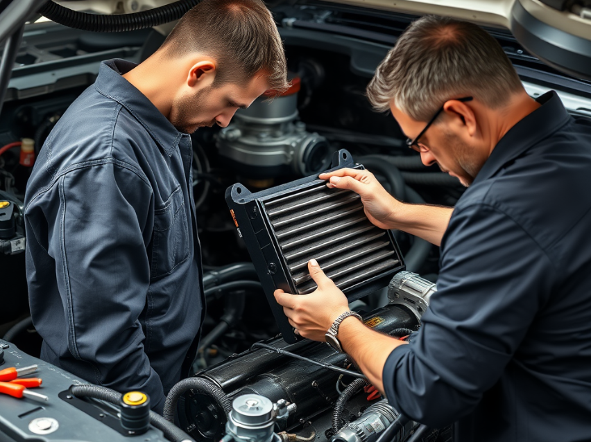 Transmission cooler installation to prevent overheating during towing in Cairns.