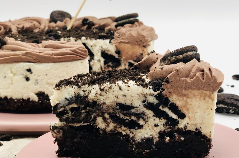 Oreo cheesecake med brownie bund