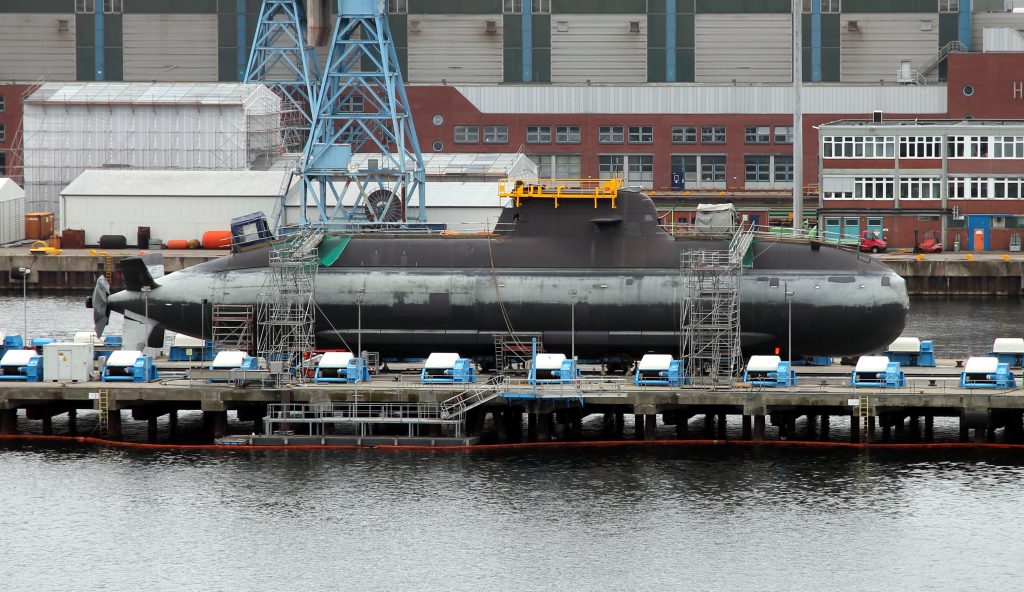 A U212 submarine under construction.