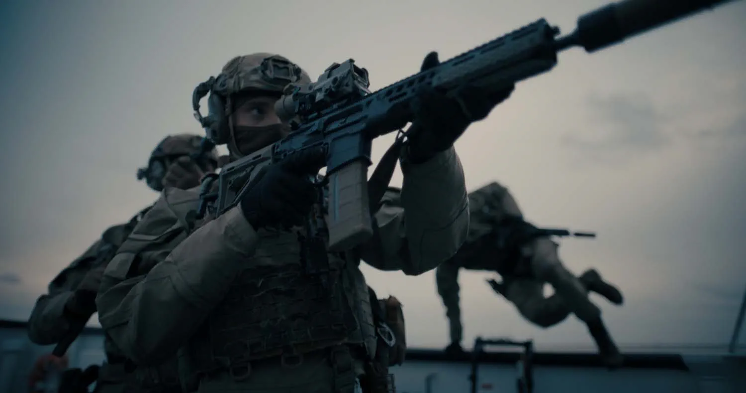 A Royal Marine with an MCX assault rifle from SIG Sauer