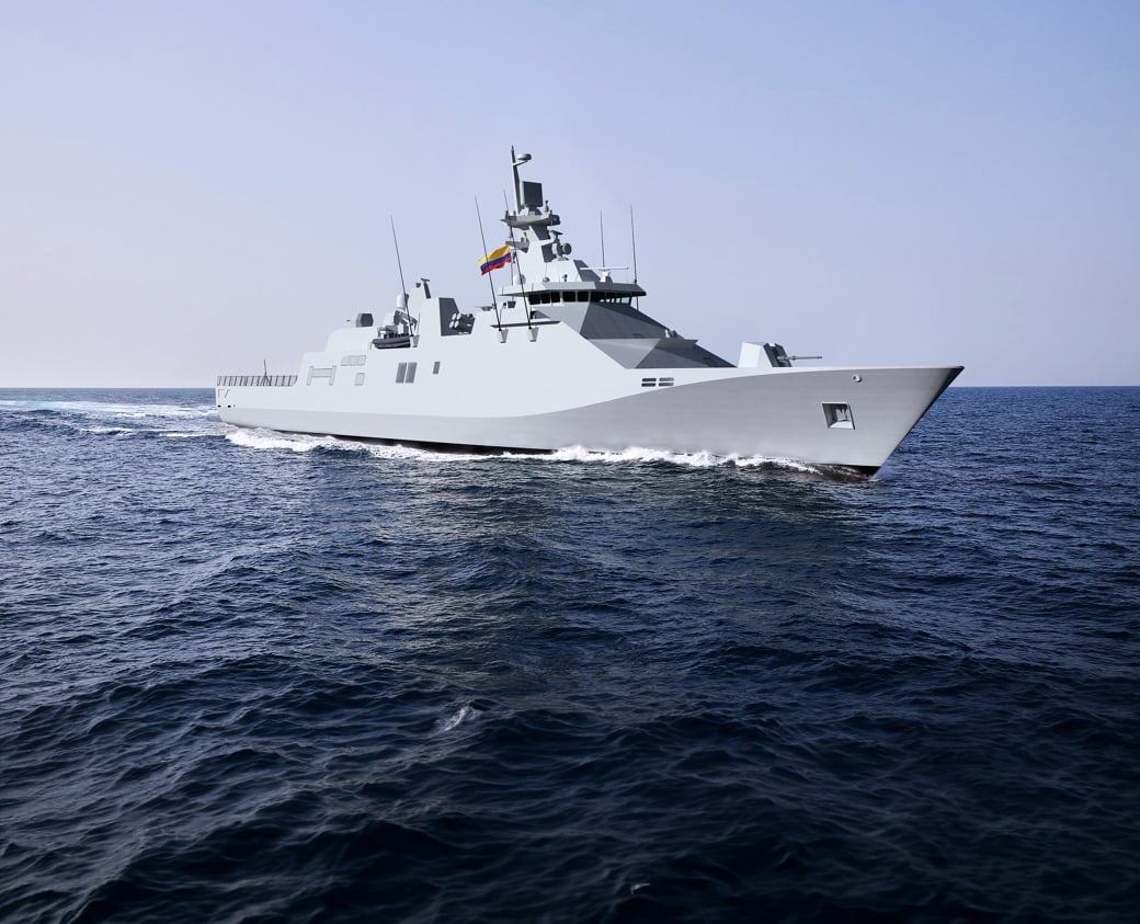 A concept image of Colombia's new frigate.