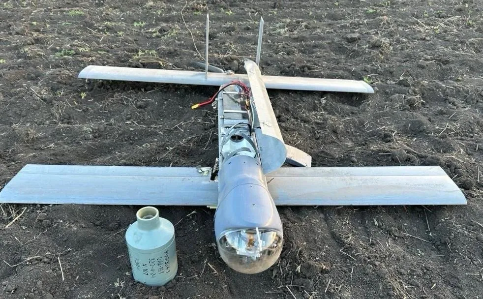 A recovered V2U autonomous strike drone.