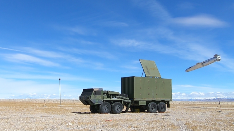 A Joint Strike Missile hits a target during tests.