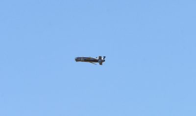 A Kemankeş 1 missile in flight.