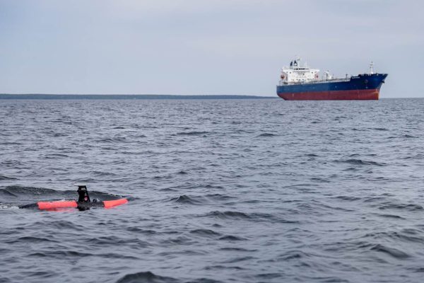 The Lobster sea drone undergoing tests at sea. It is the type of capability that could be integrated onto the the Dutch and Belgian anti-submarine warfare frigates.