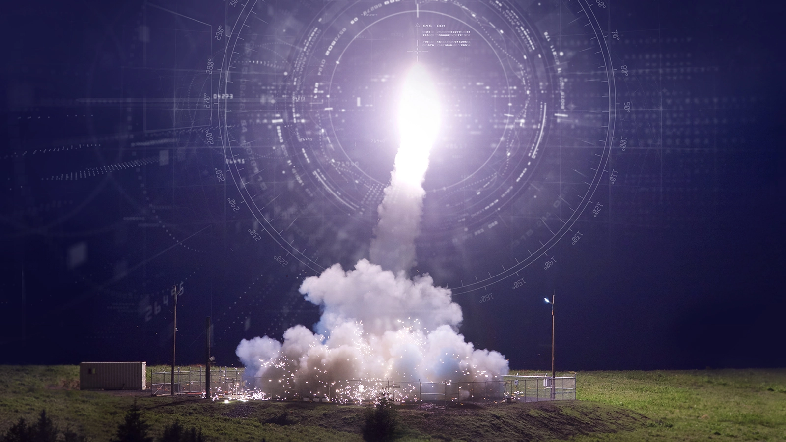 A THAAD interceptor launch from land.