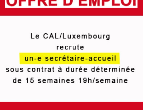 Le CAL/Luxembourg recrute un-e secrétaire-accueil (m/f/x)