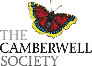 The Camberwell Society logo with a Camberwell beauty butterfly.