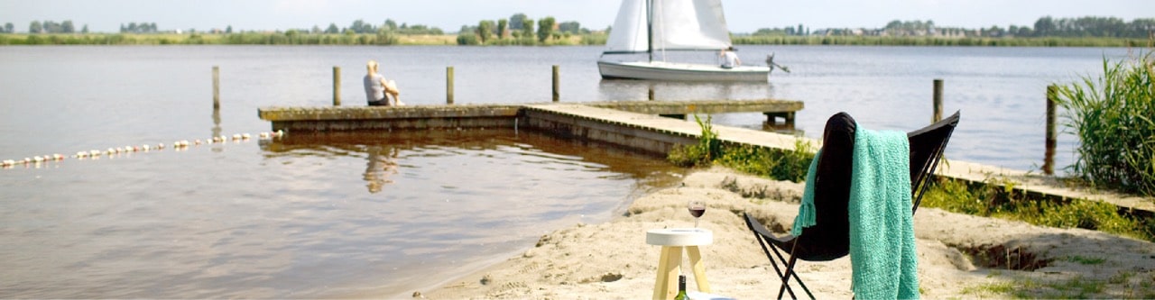 De camping op de grens van land en water
