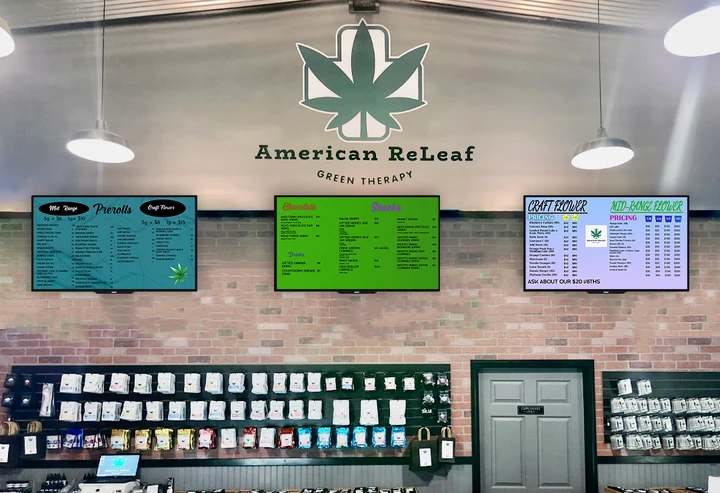 Cannabis Club using Digital Menu Board