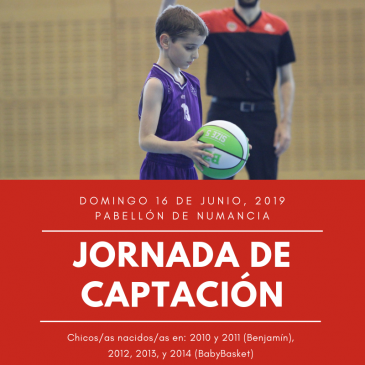 Jornada de captación el domingo 16 de junio en el Pabellón de Numancia