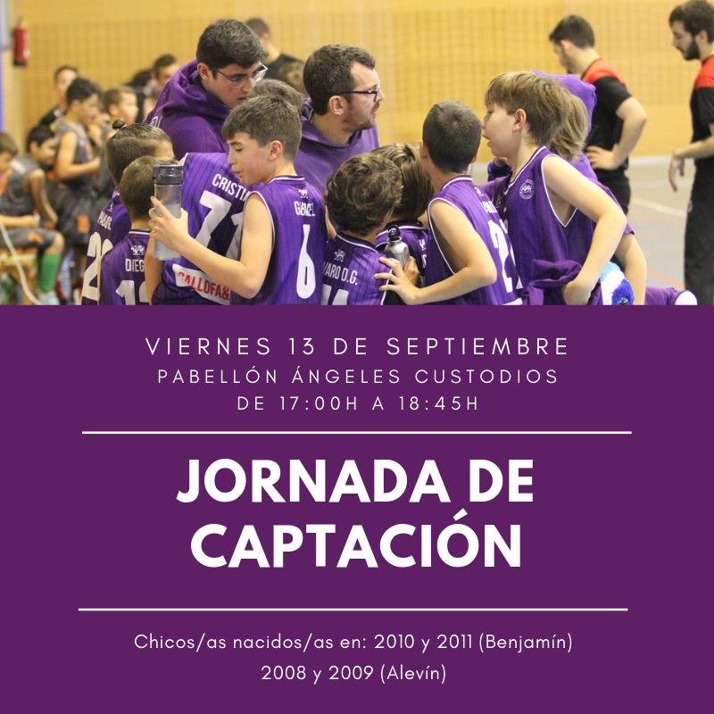 Jornada de captación el viernes 13 de septiembre en el Pabellón Ángeles  Custodios – Cantbasket 04 Santander