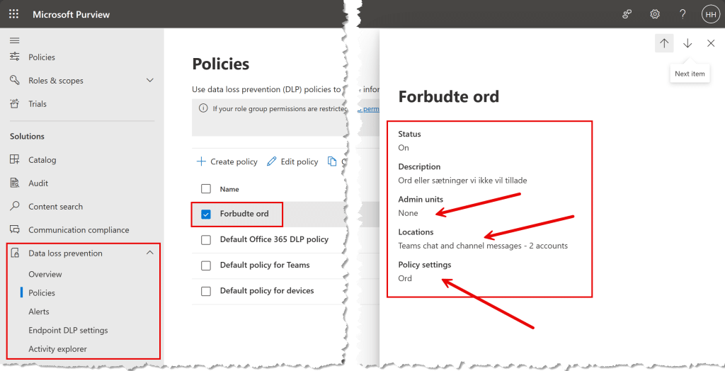 sensitive information types