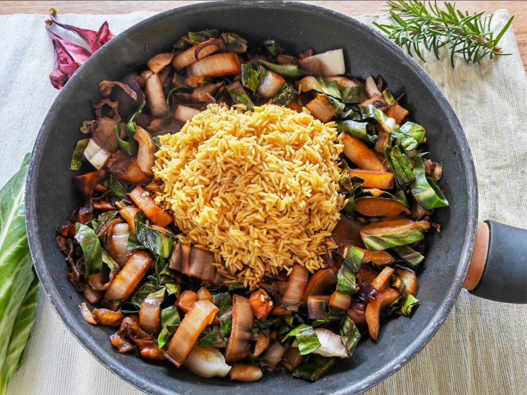 Pak Choi mit Champignons und Reis - Cappotella Pak Choi mit Champignons und Reis - Cappotella