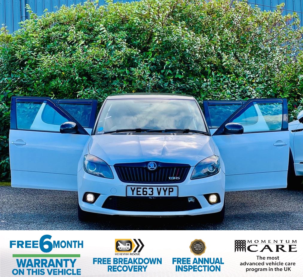 Skoda Fabia 1.4 TSI vRS S2000 DSG Euro 5 5dr / 2013 (63) / 51,000 miles / Petrol / Automatic / White / 1 Year MOT Inc / 6 Months Warranty Inc / 12 Months AA Breakdown Cover Inc