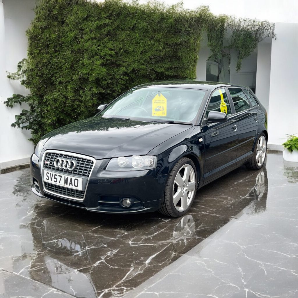 Audi A3 2.0 TFSI S line Sportback 5dr SV57WAO  2007 (57)  79,800 miles Petrol Manual Black 2 owners Car ULEZ