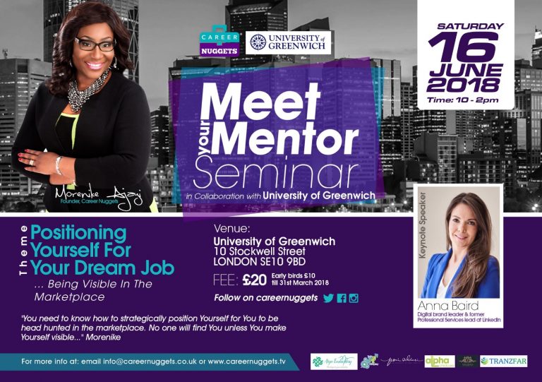 “Meet Your Mentor” 2018 – Career Mentoring Seminar 16th June 2018