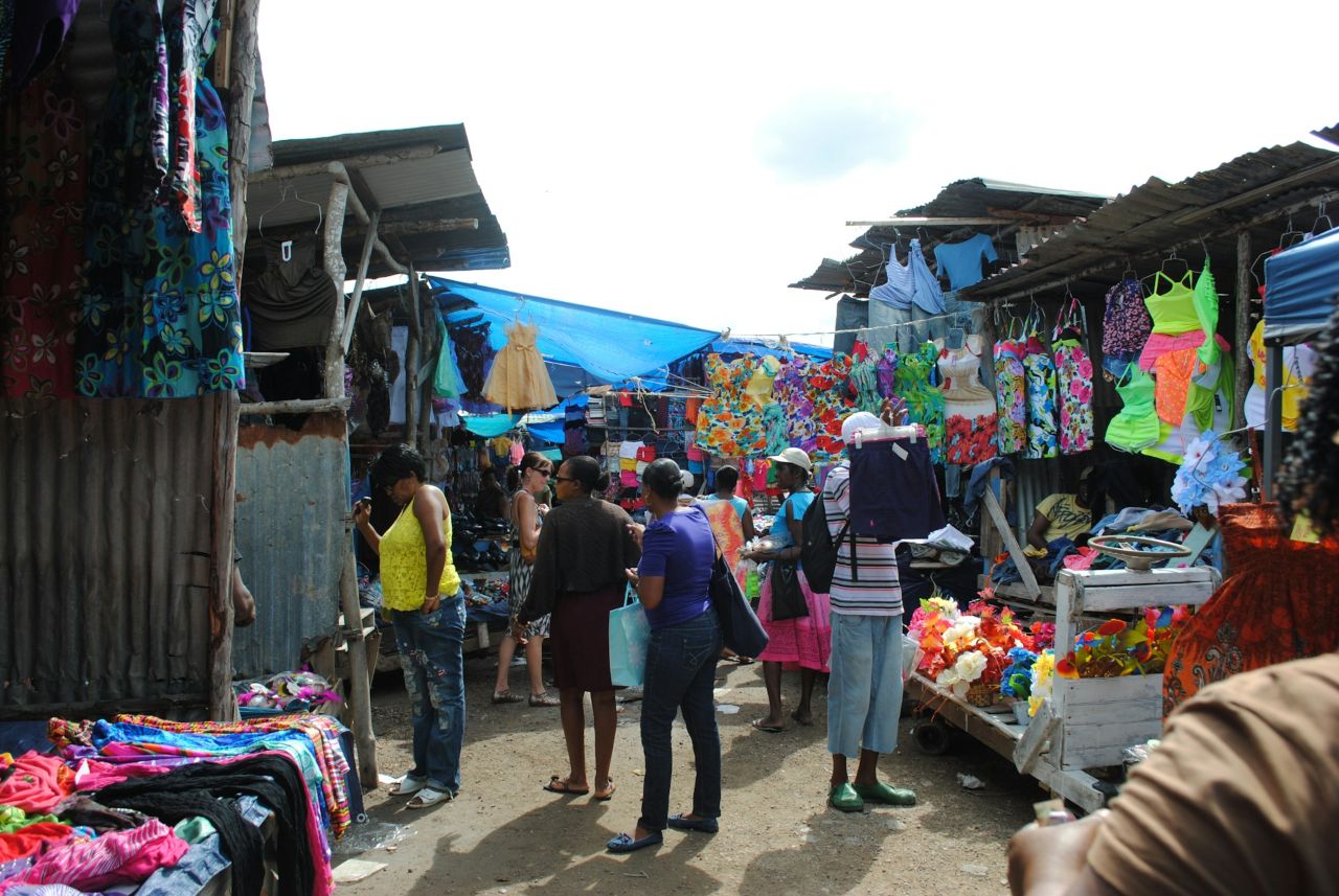 Local market in Falmouth, Jamaica