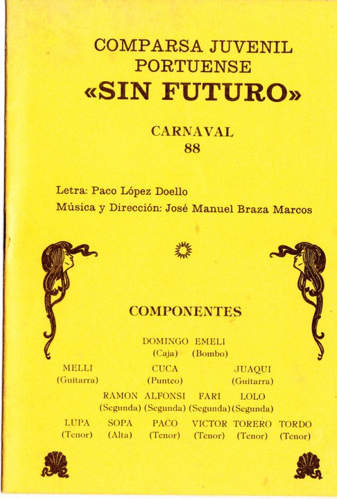 Sin Futuro - Portada del Cancionero