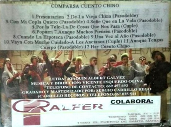 Cuento Chino - Contra-Portada del CD