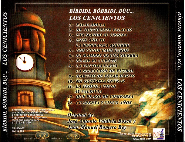 Bibbidi Bóbidi Búu, los Cenicientos - Contra Portada CD