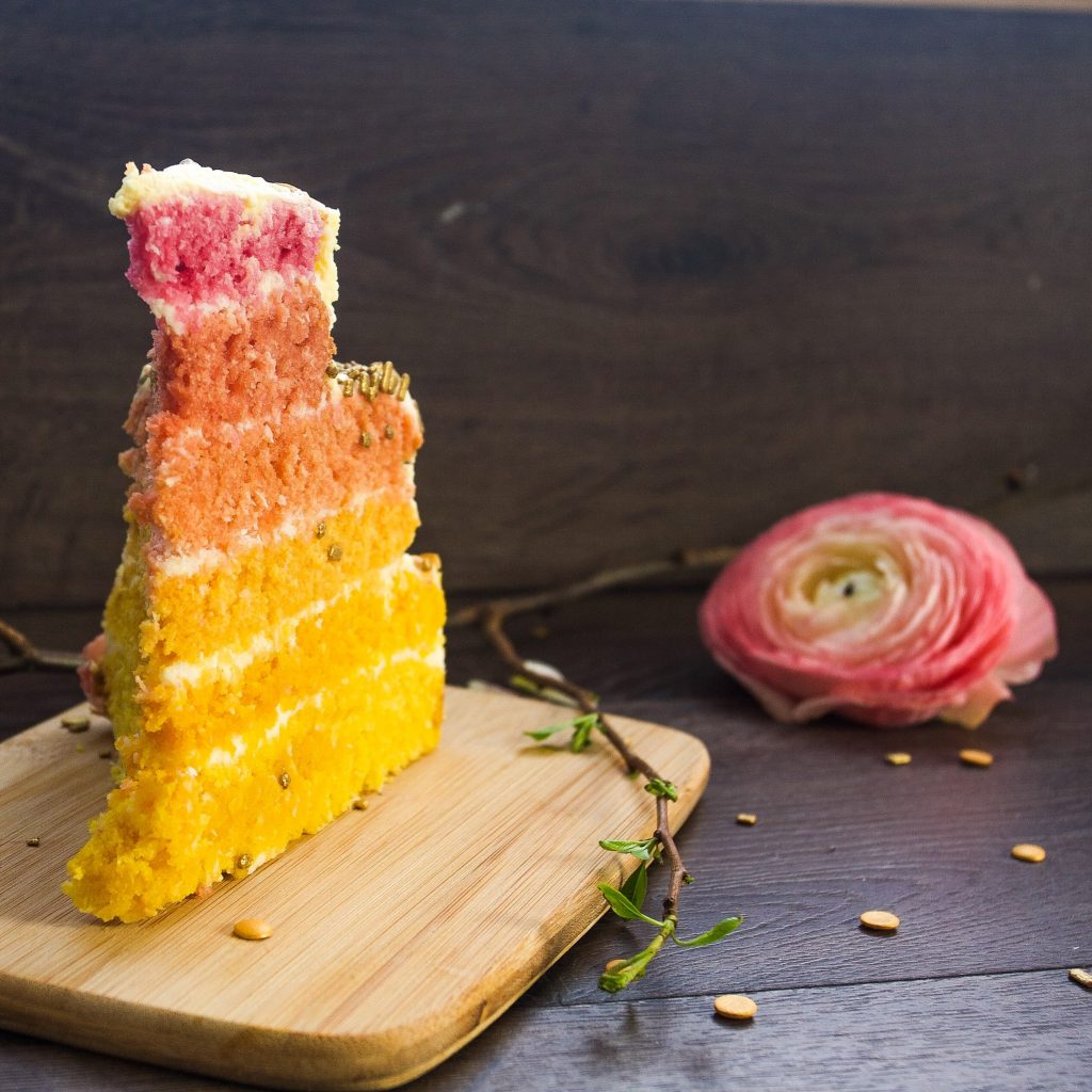 Coconut ombre layer cake