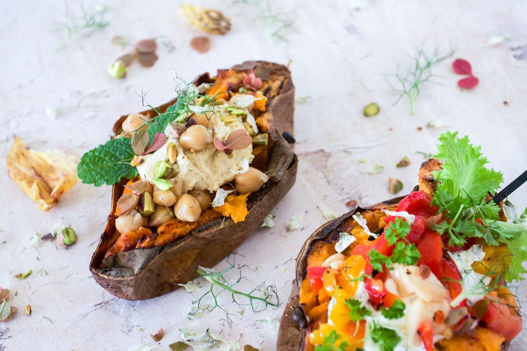 Sweet potato jacket in the oven Caroline Vass