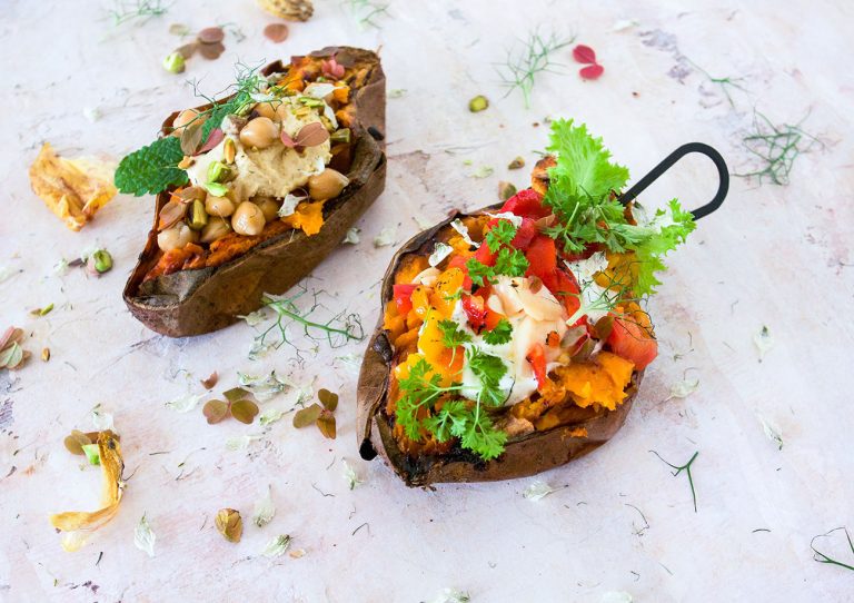 Sweet potato jacket in the oven Caroline Vass