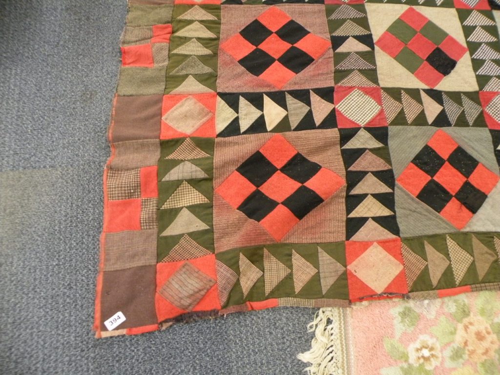 Red & black woolen patchwork