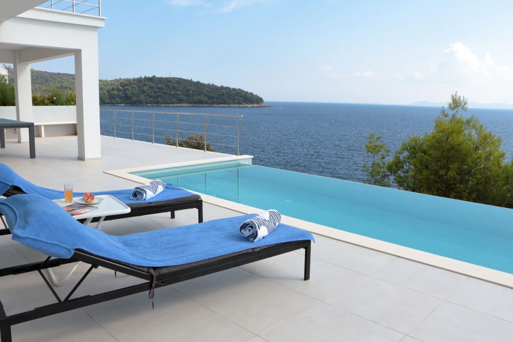 infinity pool sea view sun loungers large terrace