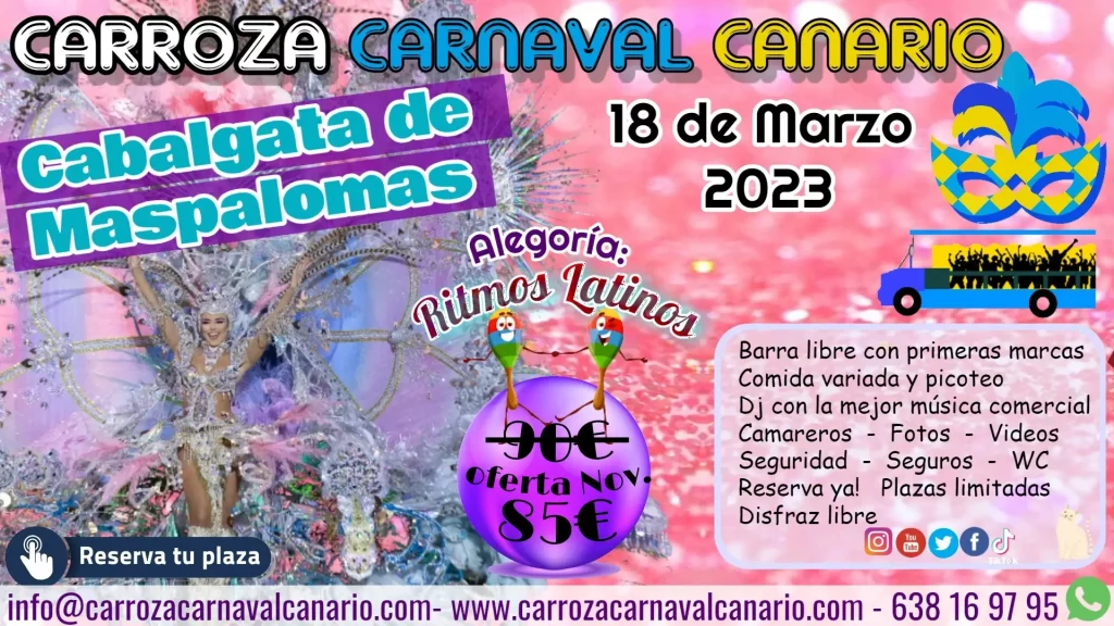 Entradas Carroza Carnaval Canario Cabalgata Maspalomas 2023