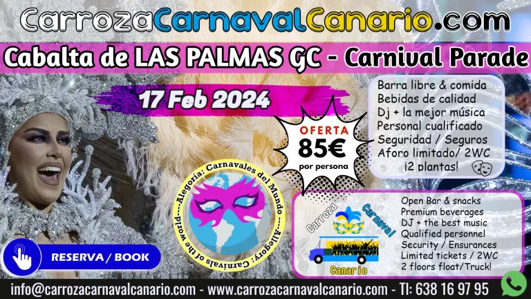 Entradas Carroza Carnaval Canario en la Cabalgata de Las Palmas 2024