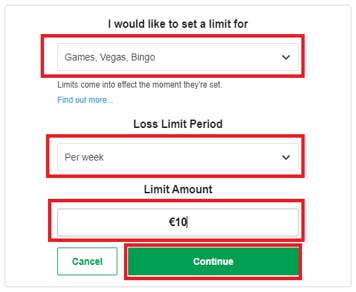 Can I set a loss limit for my gambling activities?
