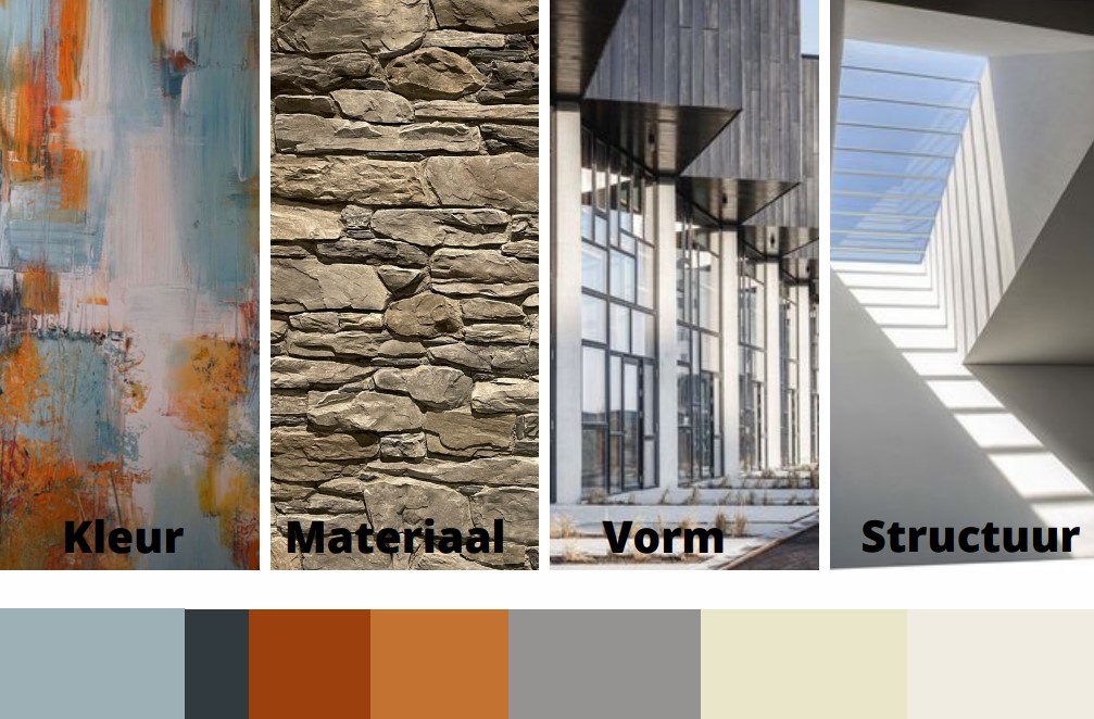 Zwembadvilla Nieuwegein abstract moodboard
