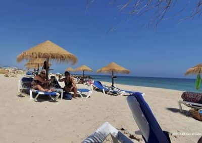 Beach of Farol - Olhão - Umbrellas and sun loungers