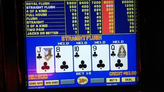 What are the odds of hitting a royal flush in Video Poker?