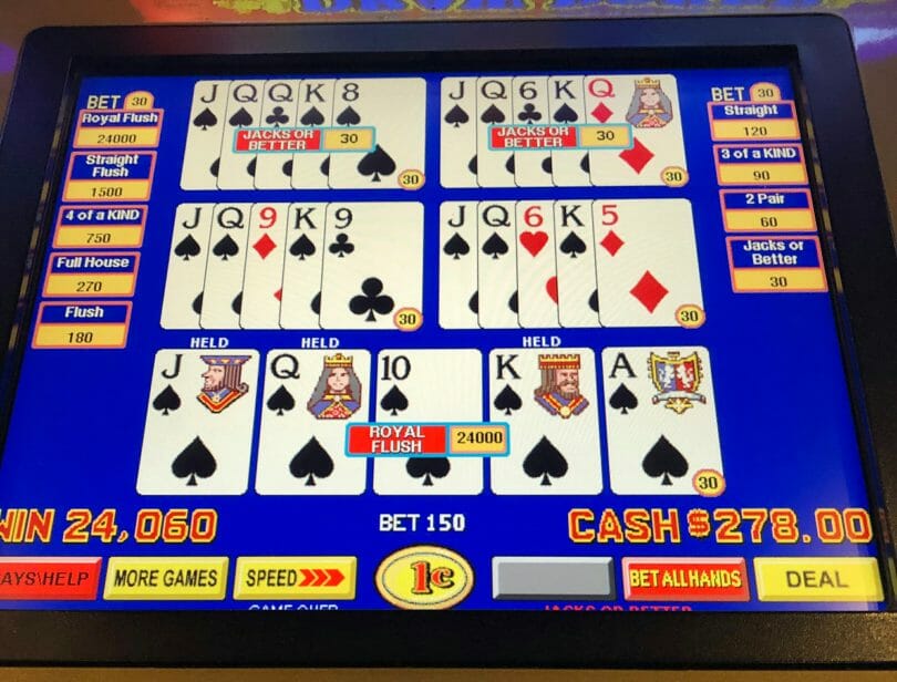 What's the maximum bet in Video Poker?