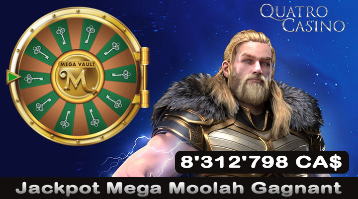 Mega Moolah gagnant 2023 au Quatro Casino