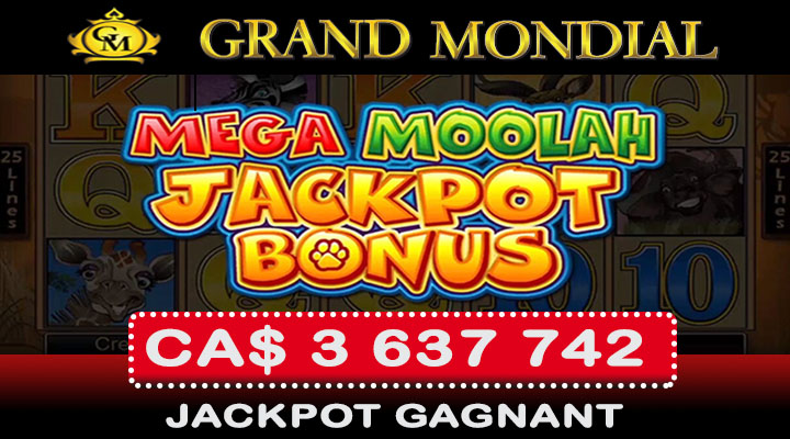 Jackpot gagnant en juin 2024 chez Grand Mondial Casino