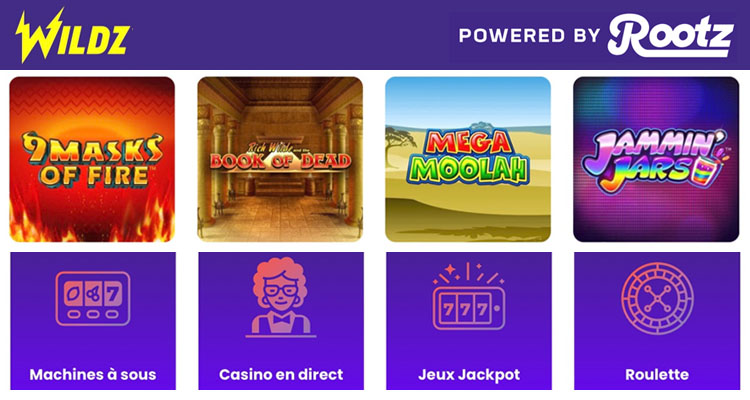 Jeux Wildz Casino en Ligne de Rootz