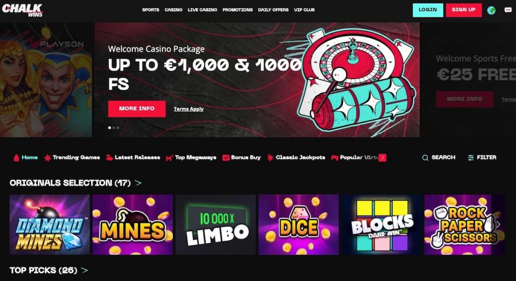 Chalkwins casino hemsida