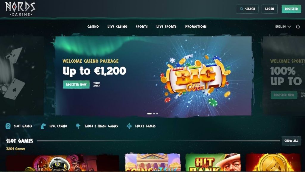 Nords Casino hemsida