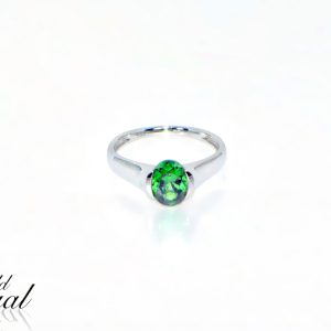 Silver ring green WEB